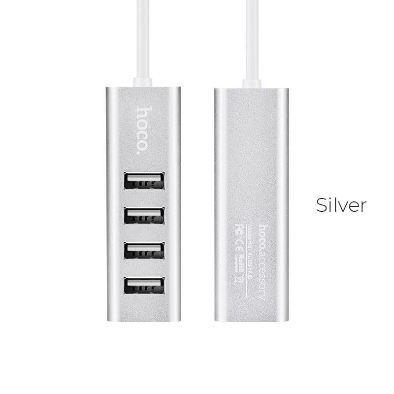 10616 HOCO USB HUB 2.0, 4 PORT, ΚΑΙ ΦΟΡΤΙΣΗ, HB1, ΑΣΗΜΙ - Image 1