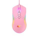 HAVIT ΠΟΝΤΙΚΙ GAMING MS1026, ΜΕ LED, ΡΟΖ