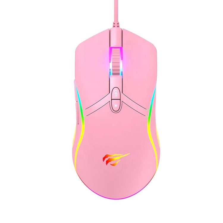17409 HAVIT ΠΟΝΤΙΚΙ GAMING MS1026, ΜΕ LED, ΡΟΖ - Image 1