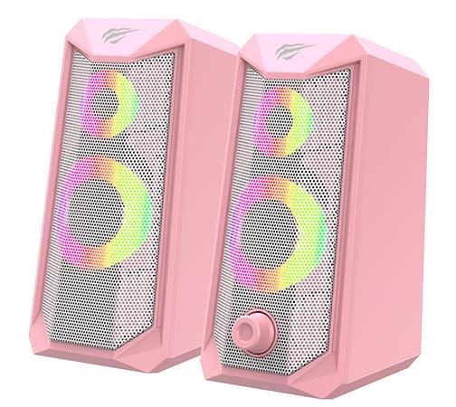 17863 HAVIT SK202 ΗΧΕΙΑ 2.0, USB 2.0, ΜΕ LED, ΡΟΖ - Image 1