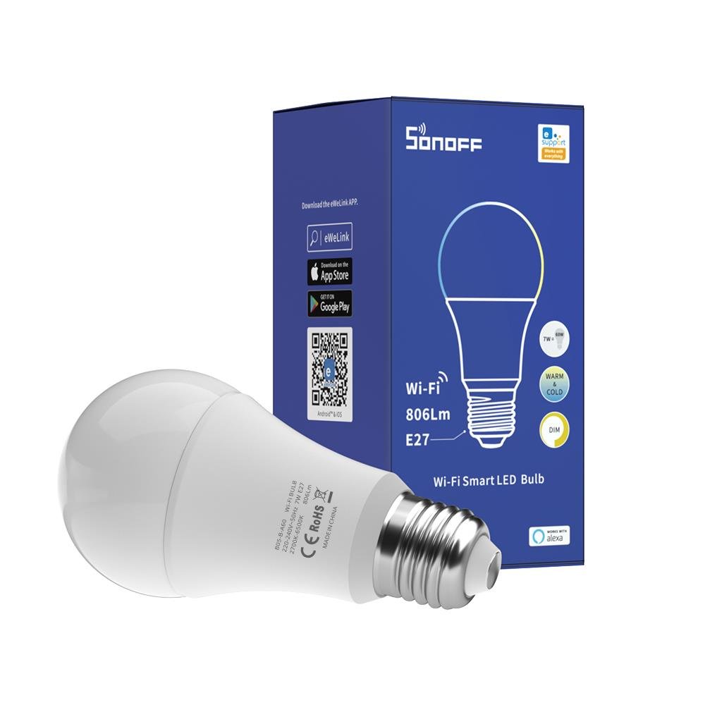 19375 SONOFF SMART ΛΑΜΠΑ LED B02-BL-A60, WIFI, 9W, 806LM, E27 - Image 1