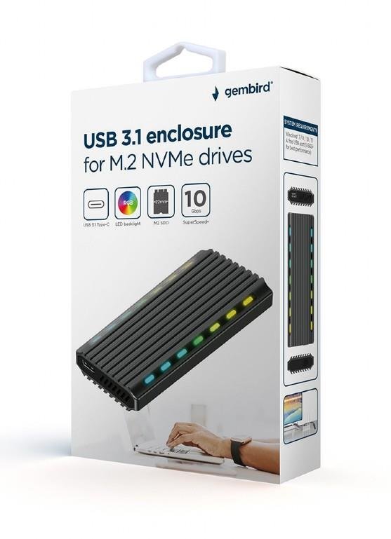 20309 GEMBIRD U3C-03 ΘΗΚΗ ΓΙΑ SSD M.2 NVMe USB3 - Image 1