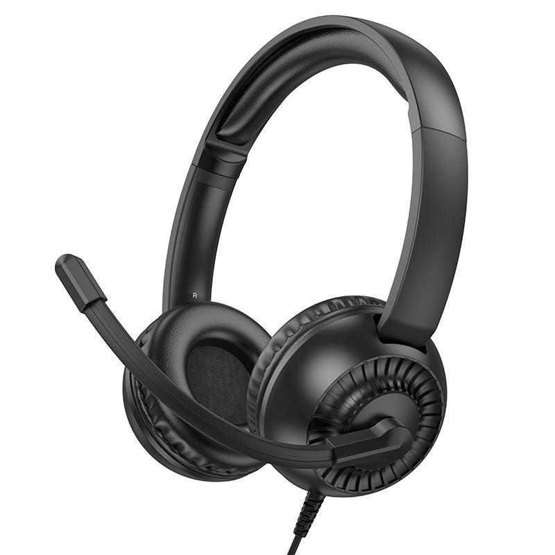 33215 HOCO W112 PURE, HEADPHONES, ΜΑΥΡΟ - Image 1