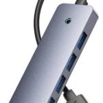 BASEUS ULTRAJOY SERIES, USB HUB, 4 ΘΥΡΕΣ, 1 ΘΥΡΑ TYPE-C, ΓΚΡΙ