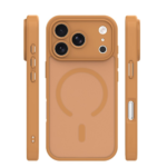 Brown Case with Frame and MagSafe for iPhone 17 Pro