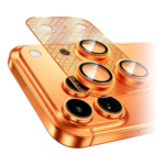 MLK+ Orange Camera Protector Tempered Glass with Frame for iPhone 17 Pro Max