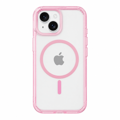 iphone-15-pink-obastyle-e1789726449767-1 ObaStyle Clear Pink Case with MagSafe for iPHONE 13/ iPHONE 14 - Image 1